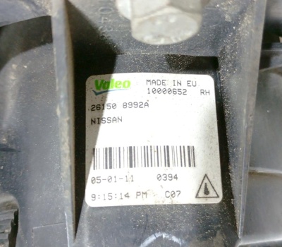 Фара противотуманная правая Qashqai (J10) 2006-2014  261508992A  261508992A