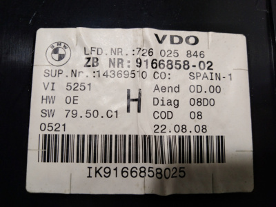 Панель приборов E92  62109166858