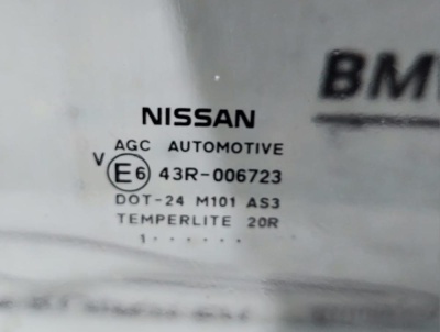 Стекло двери задней правой Qashqai (J10) 2006-2014 ШТАТНАЯ ТОНИРОВКА    82300JD005